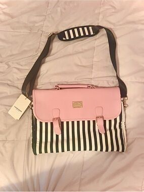 Pink Top-Handle & Stripe Crossbody Bag